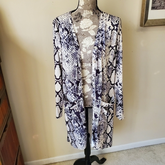 Tops - Snake print long duster jacket sz. M